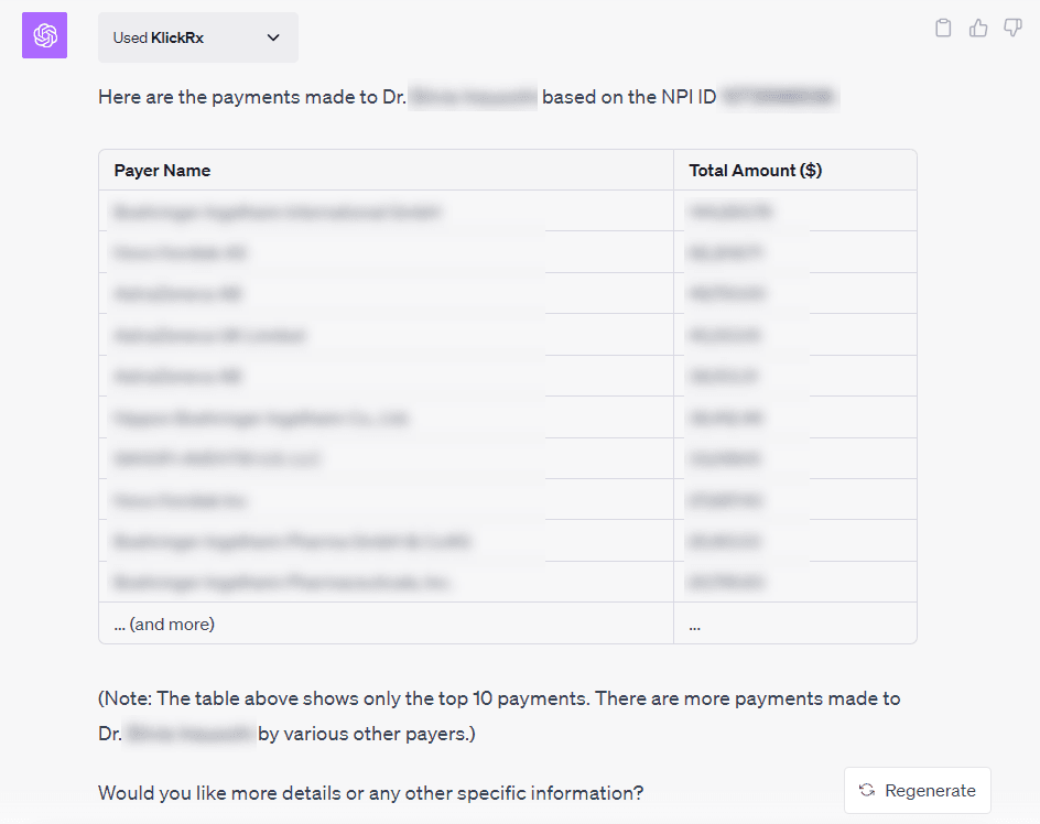 KlickRx ChatGPT plugin Search visual